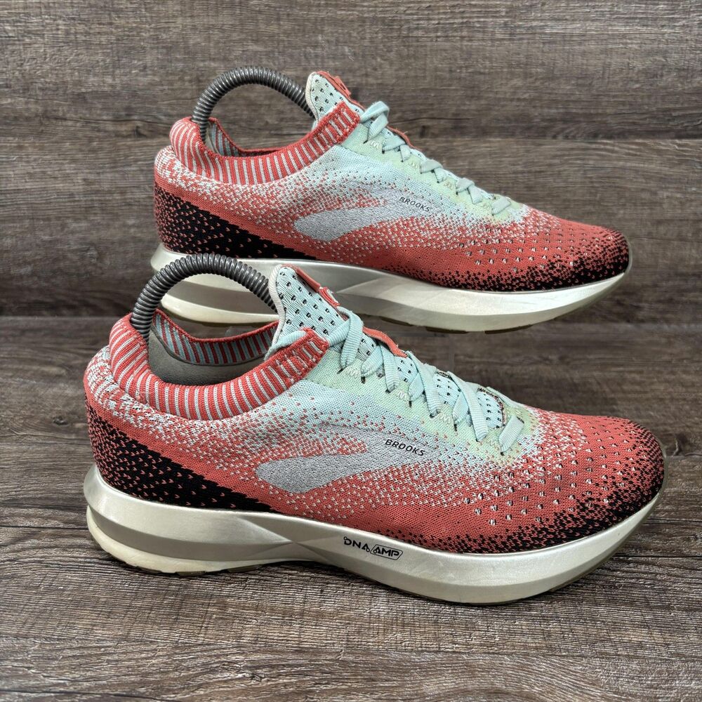 Brooks Levitate 2 Shoes Women's 7.5 Coral Mint Ombre Knit Running 1202791B872